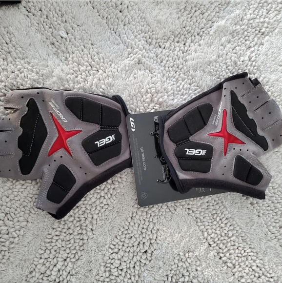 NWT LOUIS GARNEAU Adult Sz Large Biogel RXV2 Cycling Gloves Black White - Picture 4 of 10